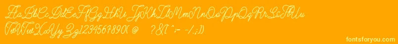Dirgantara Font – Yellow Fonts on Orange Background