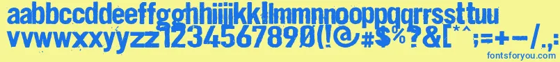 Dirt2 Stickler Font – Blue Fonts on Yellow Background
