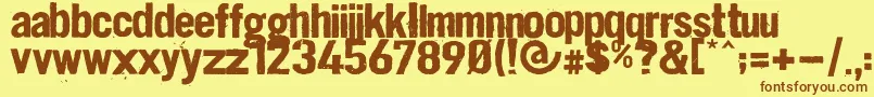 Dirt2 Stickler Font – Brown Fonts on Yellow Background