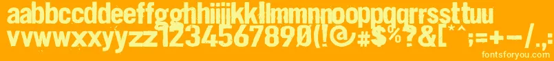 Dirt2 Stickler Font – Yellow Fonts on Orange Background