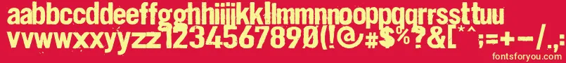 Dirt2 Stickler Font – Yellow Fonts on Red Background