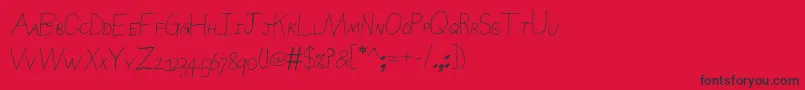 SierranevadaroadSc-Schriftart – Schwarze Schriften auf rotem Hintergrund