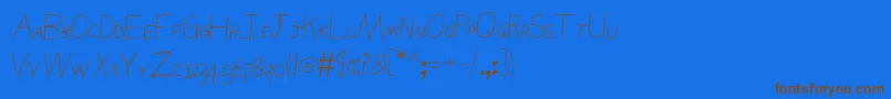 SierranevadaroadSc-Schriftart – Braune Schriften auf blauem Hintergrund