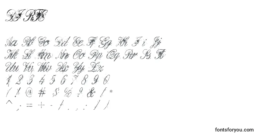 Шрифт DIRTE    (125130) – алфавит, цифры, специальные символы