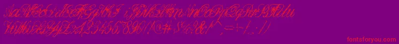 DIRTE   -Schriftart – Rote Schriften auf violettem Hintergrund