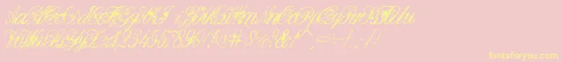 DIRTE   -Schriftart – Gelbe Schriften auf rosa Hintergrund