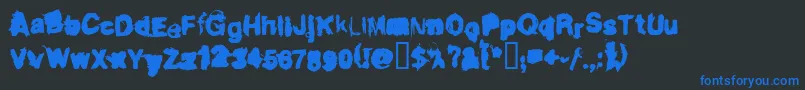 Fonte DIRTL    – fontes azuis em um fundo preto