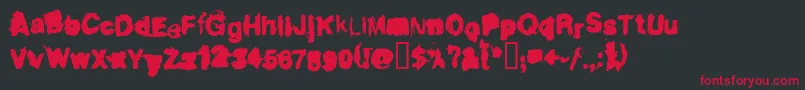 Czcionka DIRTL    – czerwone czcionki na czarnym tle