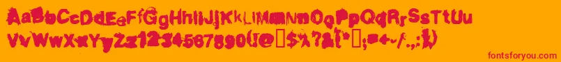 fuente DIRTL    – Fuentes Rojas Sobre Fondo Naranja