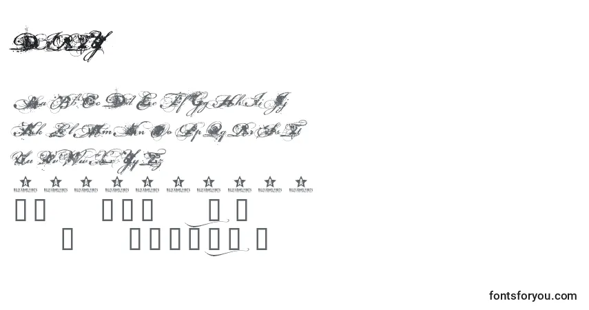 Czcionka DIRTY    (125132) – alfabet, cyfry, specjalne znaki