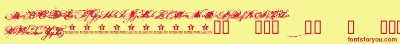 DIRTY    Font – Red Fonts on Yellow Background