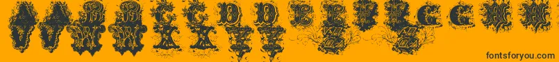 Dirty Ames 0 1 Font – Black Fonts on Orange Background