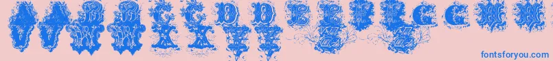 Dirty Ames 0 1-Schriftart – Blaue Schriften auf rosa Hintergrund