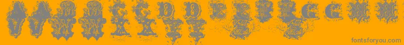 Dirty Ames 0 1-Schriftart – Graue Schriften auf orangefarbenem Hintergrund