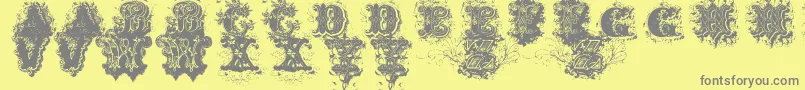 Dirty Ames 0 1 Font – Gray Fonts on Yellow Background