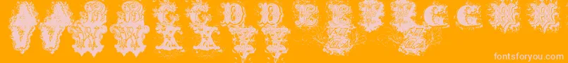 Dirty Ames 0 1-Schriftart – Rosa Schriften auf orangefarbenem Hintergrund