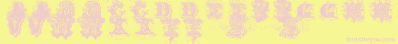 Dirty Ames 0 1 Font – Pink Fonts on Yellow Background