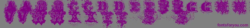 Dirty Ames 0 1 Font – Purple Fonts on Gray Background