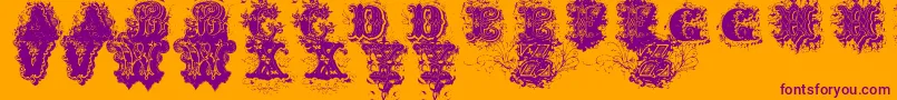 Dirty Ames 0 1-Schriftart – Violette Schriften auf orangefarbenem Hintergrund