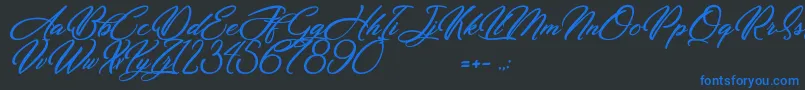 Dirty Bitch Font – Blue Fonts on Black Background