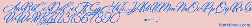 Dirty Bitch Font – Blue Fonts on Pink Background
