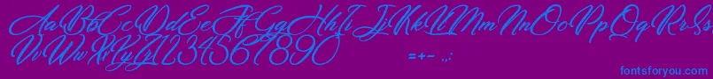フォントDirty Bitch – 紫色の背景に青い文字