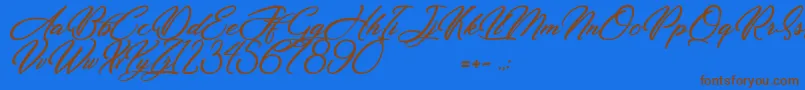 Dirty Bitch Font – Brown Fonts on Blue Background