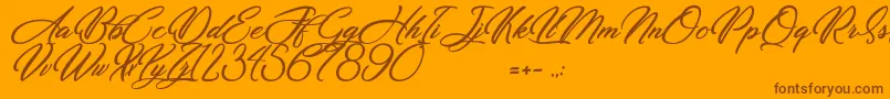 Dirty Bitch Font – Brown Fonts on Orange Background