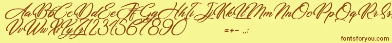 Dirty Bitch Font – Brown Fonts on Yellow Background