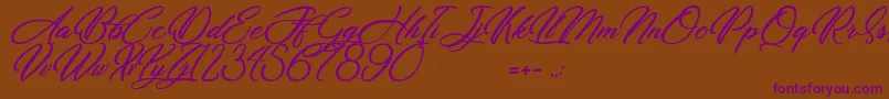 Dirty Bitch Font – Purple Fonts on Brown Background