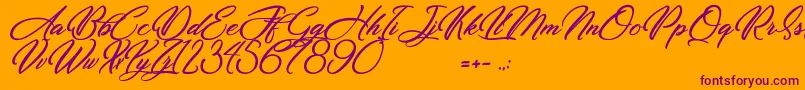 Dirty Bitch Font – Purple Fonts on Orange Background
