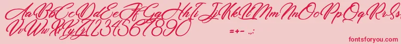 Dirty Bitch-Schriftart – Rote Schriften auf rosa Hintergrund