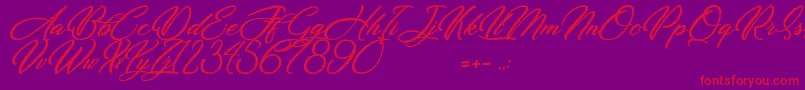 Dirty Bitch Font – Red Fonts on Purple Background