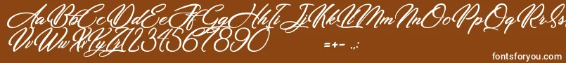 Dirty Bitch-Schriftart – Weiße Schriften auf braunem Hintergrund