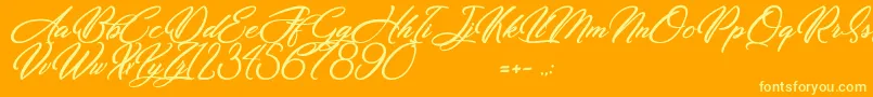 Dirty Bitch Font – Yellow Fonts on Orange Background