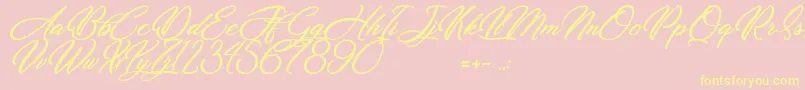 Dirty Bitch Font – Yellow Fonts on Pink Background
