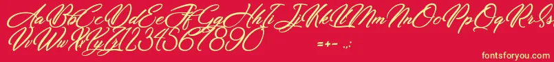 Dirty Bitch Font – Yellow Fonts on Red Background