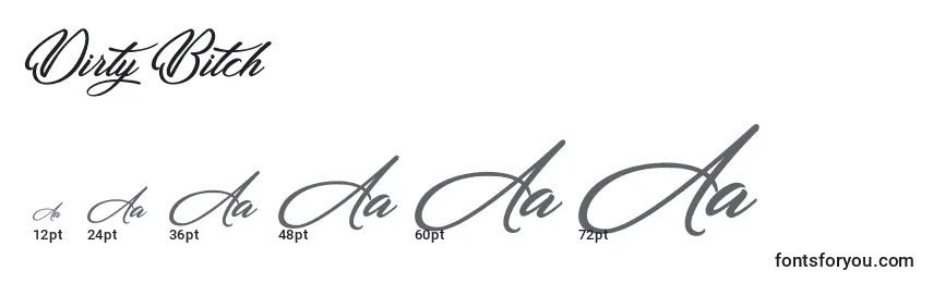 Größen der Schriftart Dirty Bitch