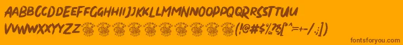 Подробнее о шрифте Dirty Brush Шрифт Dirty Brush – коричневые шрифты на оранжевом фоне