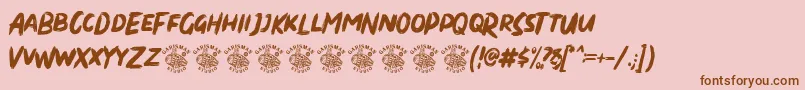Dirty Brush Font – Brown Fonts on Pink Background