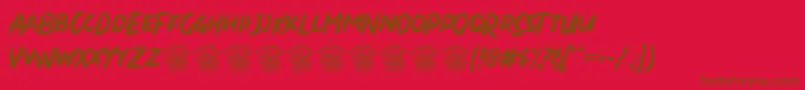 Dirty Brush Font – Brown Fonts on Red Background