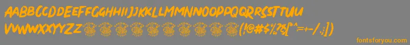 Dirty Brush Font – Orange Fonts on Gray Background