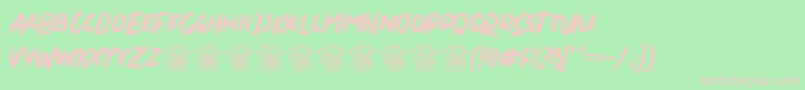Dirty Brush Font – Pink Fonts on Green Background