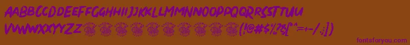 Dirty Brush Font – Purple Fonts on Brown Background