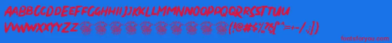 Dirty Brush Font – Red Fonts on Blue Background