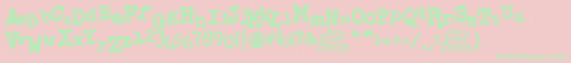 Dirty Classic Machine Font – Green Fonts on Pink Background