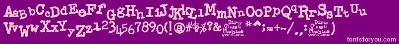 Dirty Classic Machine Font – Pink Fonts on Purple Background