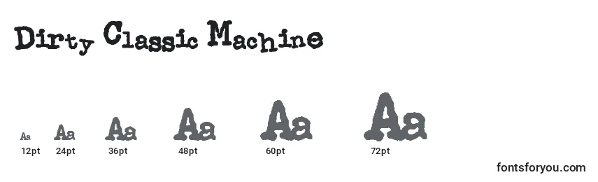 Размеры шрифта Dirty Classic Machine