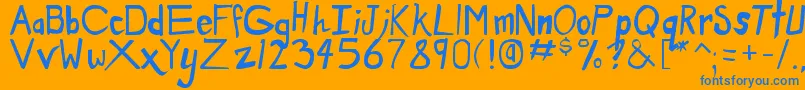 dirty duo Font – Blue Fonts on Orange Background