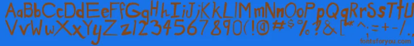 dirty duo Font – Brown Fonts on Blue Background